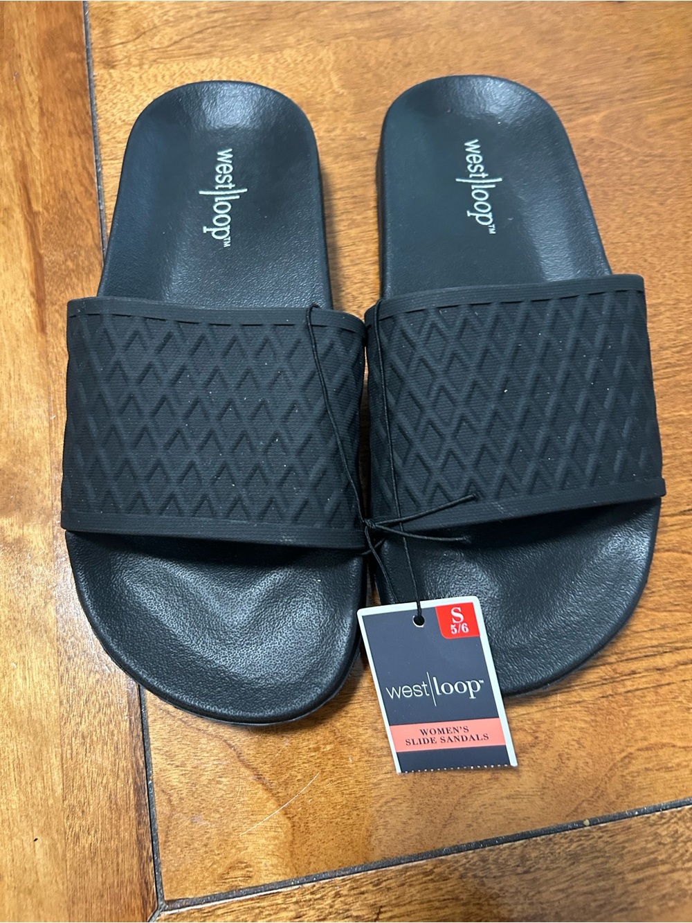 New West Loop Women's Slide Sandals Size 5/6 Black